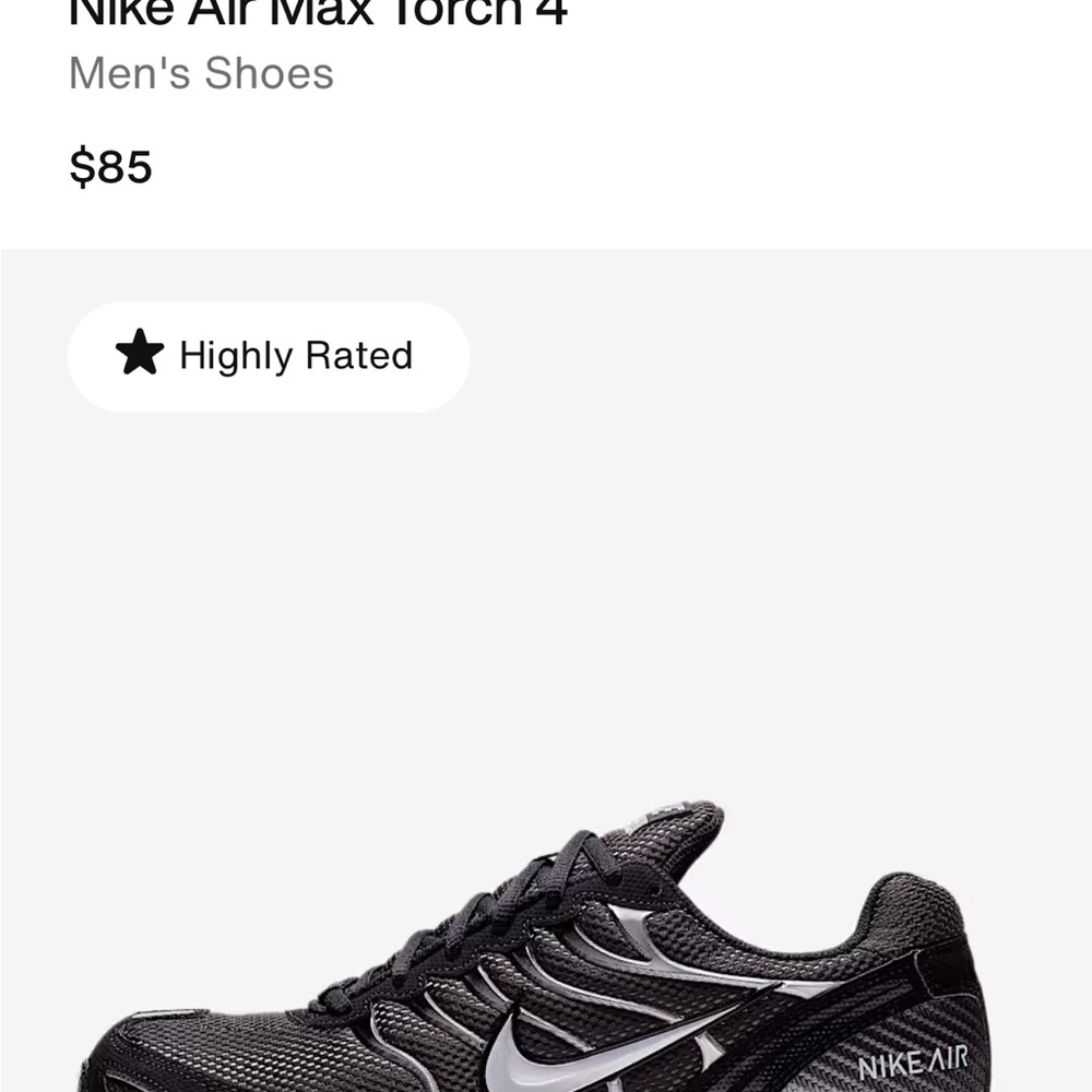 Nike Air Max Torch 4 Black and White Sneakers
